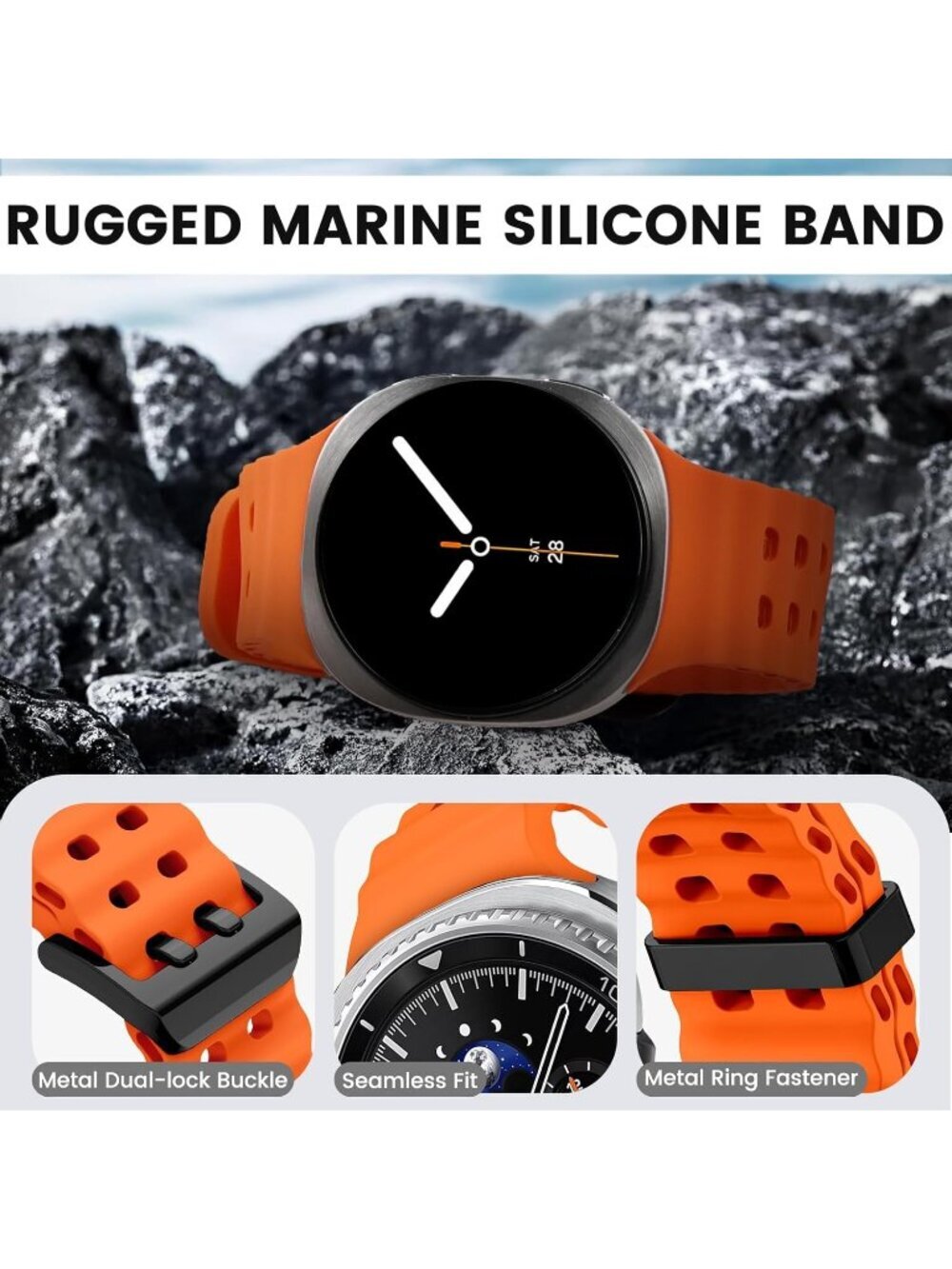 Unisex Ocean Blue Analog Breathable Marine Replacement Samsung Galaxy Watch - Picture 5 of 7